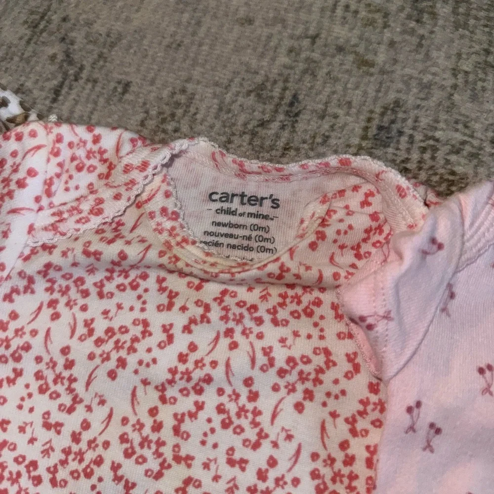 Carter's Pink and White Baby One Pieces Set‎